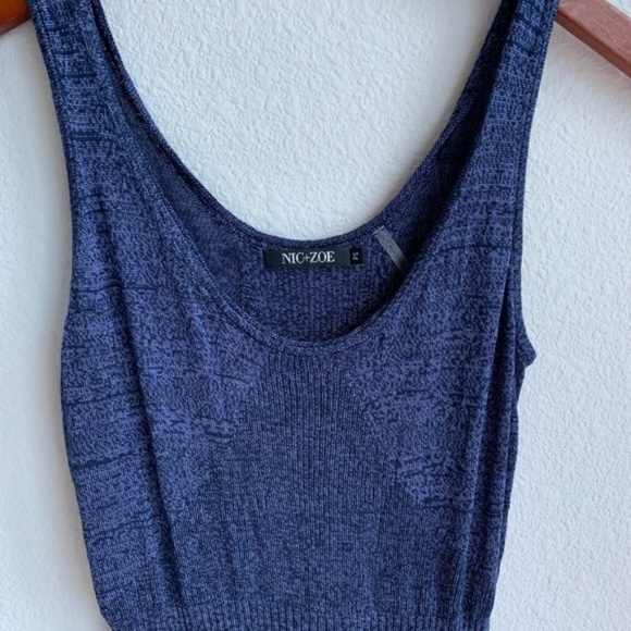 NIC+ZOE Navy Silk Mix Tank SP - Picture 4 of 5